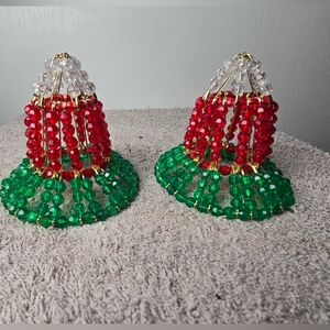 Beaded Safety Pin Christmas Bells